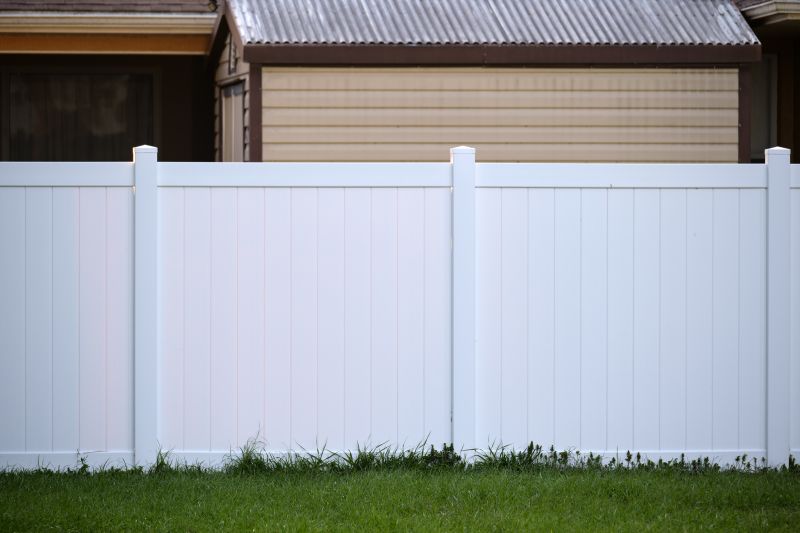 Tan Vinyl Fence Installation